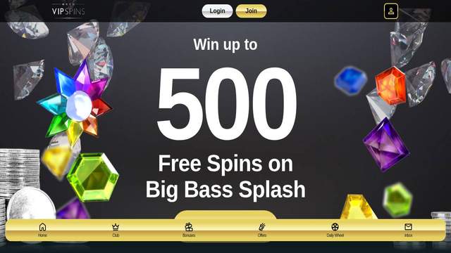 VIPSpins casino screenshot